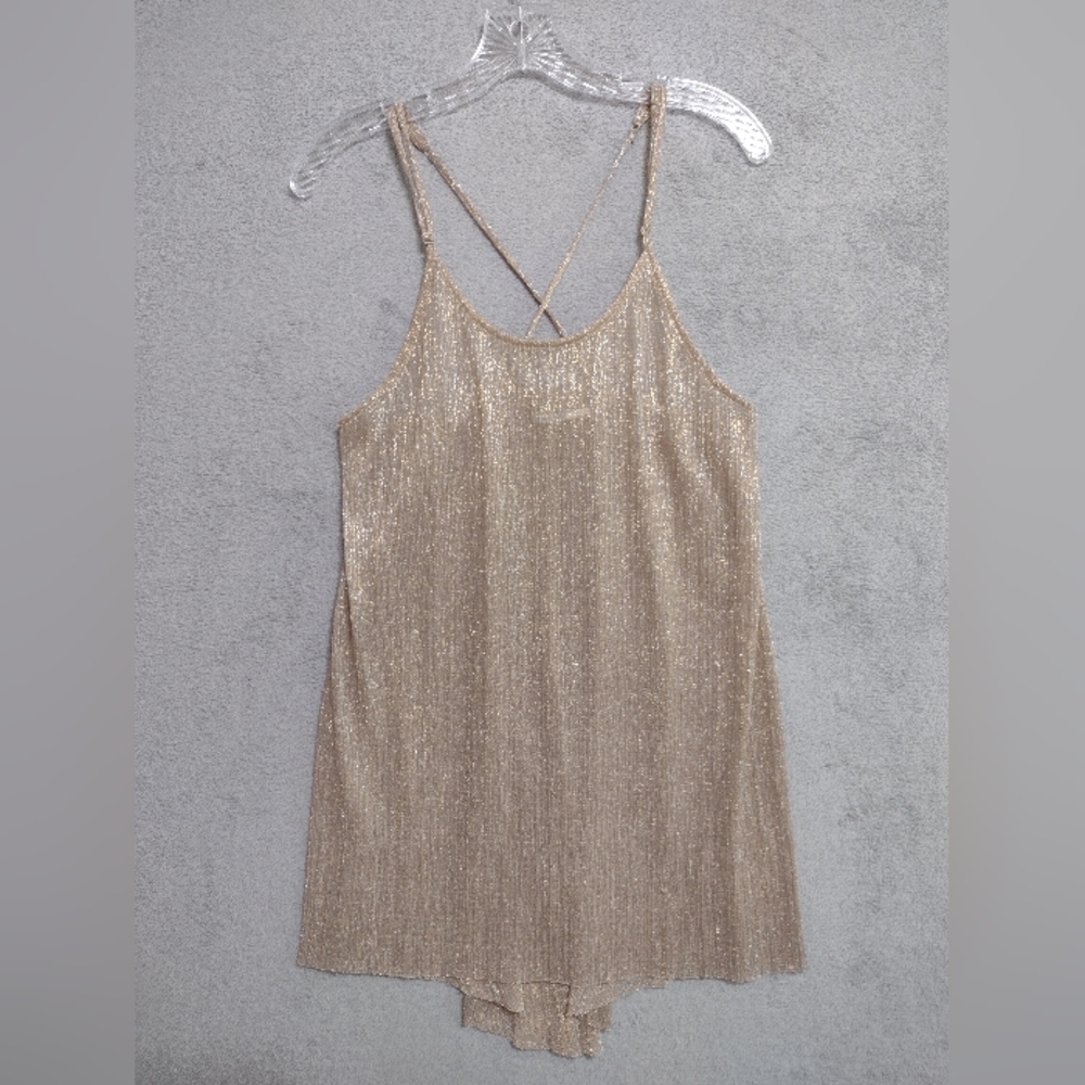 Kimchee blue glitter top tank size s